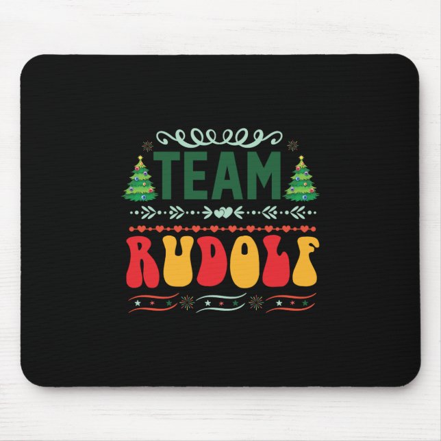 Xmas Gift Team Rudolf Mouse Mat (Front)