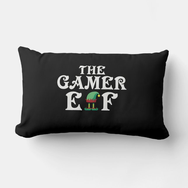 Xmas Gift The Gamer Elf Lumbar Cushion (Front)