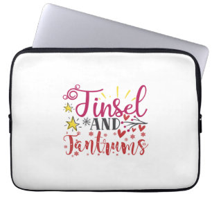 Xmas Gift Tinsel And Tantrums Laptop Sleeve