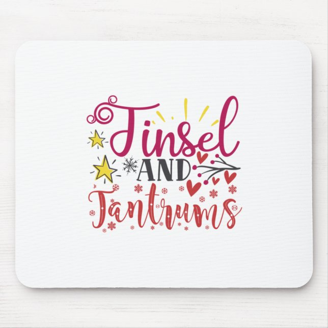 Xmas Gift | Tinsel And Tantrums Mouse Mat (Front)