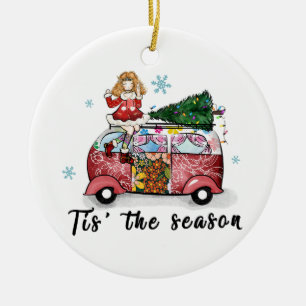 Xmas Gift Tis The Season Ceramic Tree Decoration