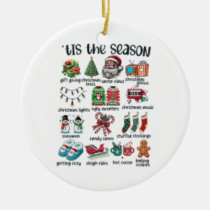Xmas Gift Tis The Season Ceramic Tree Decoration