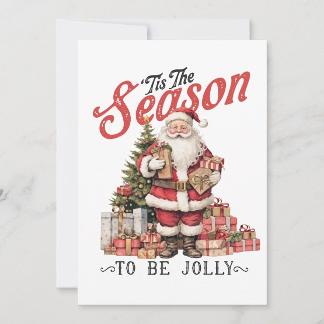 Xmas Gift Tis The Season Holiday Card (Front)