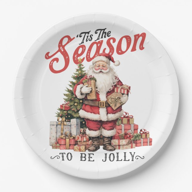 Xmas Gift Tis The Season Paper Plate (Front)