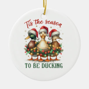 Xmas Gift To be Ducking Ceramic Tree Decoration