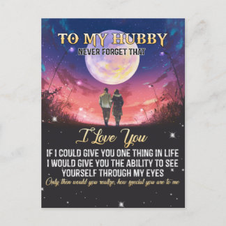 Xmas Gift | To My Hubby I Love You Announcement Postcard