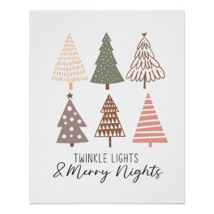 Xmas Gift Twinkle Lights And Merry Nights Poster