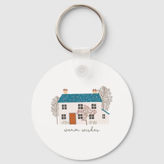 Xmas Gift Warm Wishes Key Ring (Front)