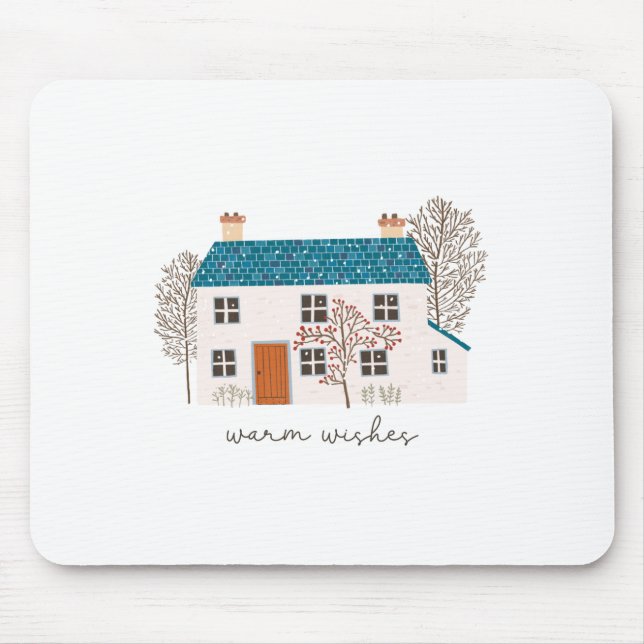 Xmas Gift Warm Wishes Mouse Mat (Front)