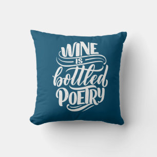 Xmas Gift Wine Is Bottled Poetry Cushion