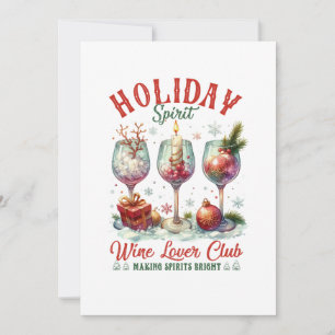 Xmas Gift Wine Lover Club Holiday Card