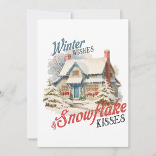 Xmas Gift Winter Wishes Kisses Invitation