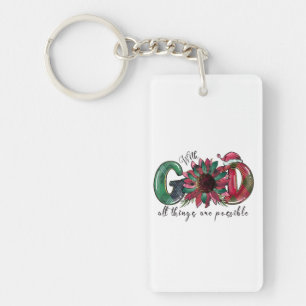 Xmas Gift With God All Things Are Possible Key Ring