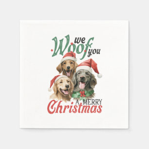 Xmas Gift Woof Merry Christmas Napkin