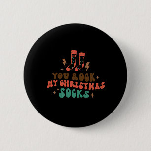 Xmas Gift You Rock My Christmas Socks 6 Cm Round Badge