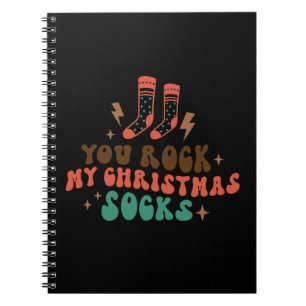 Xmas Gift You Rock My Christmas Socks Notebook
