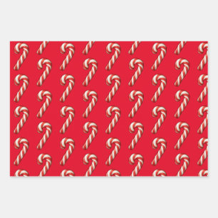 Xmas Gingerbread house and candy cane Wrapping Paper Sheet