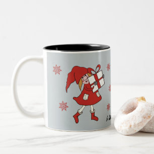 Xmas Girl Two-Tone Coffee Mug