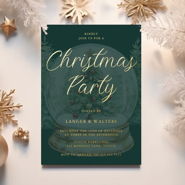 Xmas Globe Emerald Green & Gold Christmas Party (Creator Uploaded)