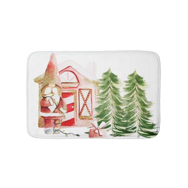 XMAS Gnome Design 2  Bath Mat (Front)