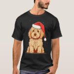 Xmas Golden Doodle Santa on Christmas Goldendoodle T-Shirt<br><div class="desc">Xmas Golden Doodle Santa on Christmas Goldendoodle</div>