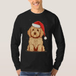 Xmas Golden Doodle Santa on Christmas Goldendoodle T-Shirt<br><div class="desc">Xmas Golden Doodle Santa on Christmas Goldendoodle</div>