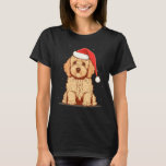 Xmas Golden Doodle Santa on Christmas Goldendoodle T-Shirt<br><div class="desc">Xmas Golden Doodle Santa on Christmas Goldendoodle</div>