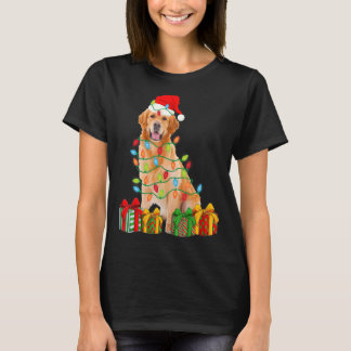 Xmas Golden Retriever Dog Christmas Lights Puppy T-Shirt