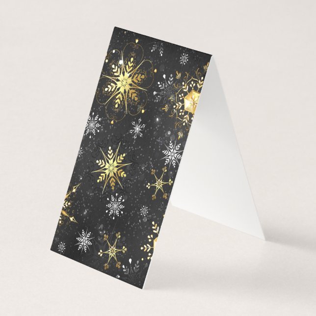 Xmas Golden Snowflakes on Black Background (Back)