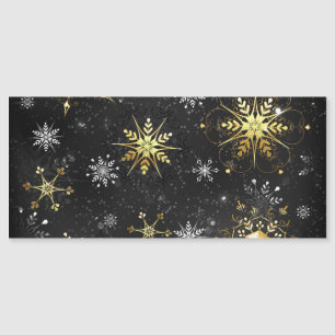 Xmas Golden Snowflakes on Black Background
