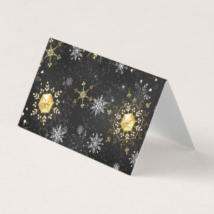 Xmas Golden Snowflakes on Black Background