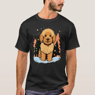 Xmas Goldendoodle Santa on Christmas Golden Doodle T-Shirt