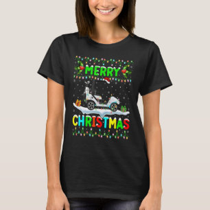 Xmas Golf Cart Lighting Santa Hat Merry Christmas T-Shirt