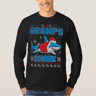 Xmas Gramps Santa Shark Lover Christmas Family Ugl T-Shirt