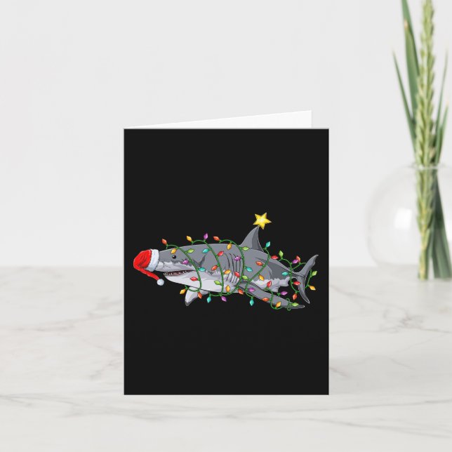 Xmas Graphic Christmas Shark Fun Sharks Christmas  Card (Front)