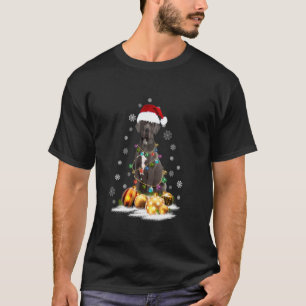 Xmas Great Dane Dog Christmas Lights Santa Reindee T-Shirt