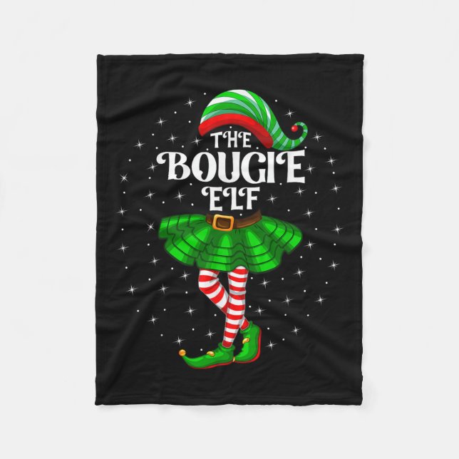 Xmas Group Matching Women Girls The Bougie Elf Chr Fleece Blanket (Front)