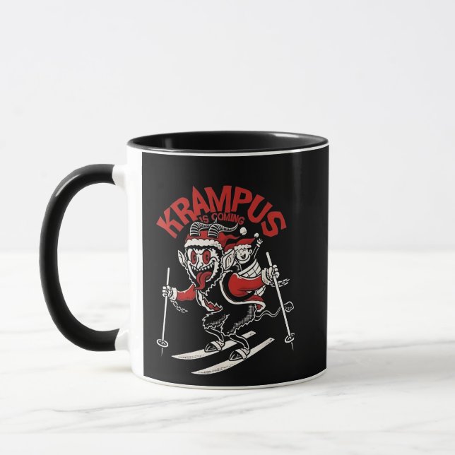 Xmas Gruss Vom Krampus Christmas Devil  Mug (Left)