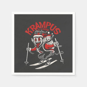Xmas Gruss Vom Krampus Christmas Devil Napkin