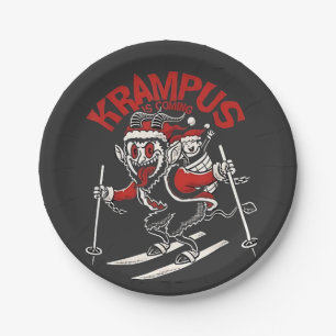 Xmas Gruss Vom Krampus Christmas Devil  Paper Plate