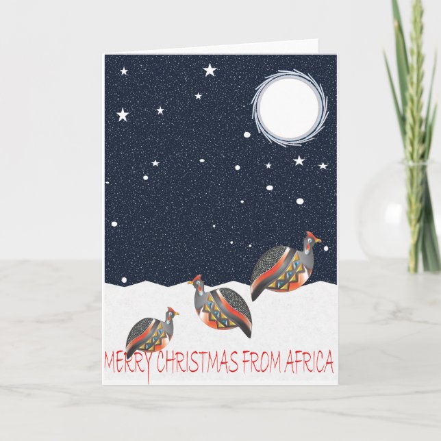 XMAS GUINEA FOWL 35 HOLIDAY CARD (Front)