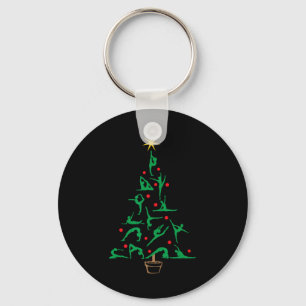 Xmas Gymnastics Yoga Christmas Tree Key Ring