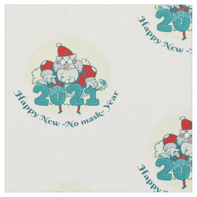 xmas happy new year 2021 fabric (Close Up)