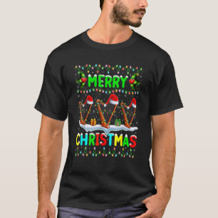 Xmas Harp Lighting Santa Hat Merry Christmas Harp T-Shirt