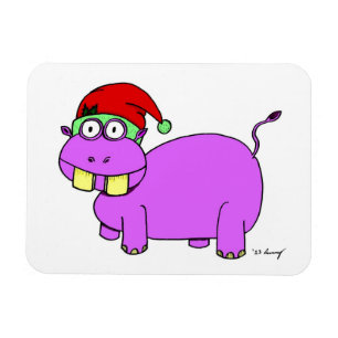 Xmas Hippo Flexible Magnet