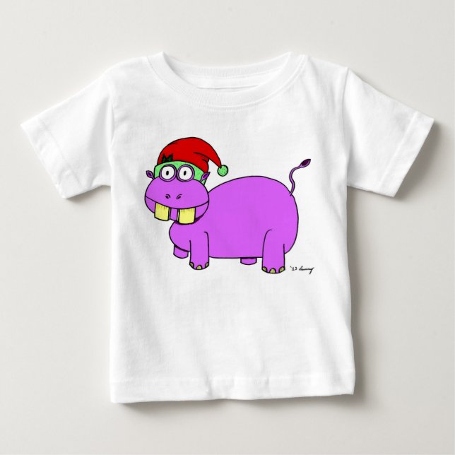 Xmas Hippo Infant T-Shirt (Front)