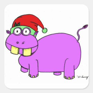Xmas Hippo Stickers - Set of 20
