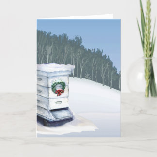 xmas hive in snow holiday card