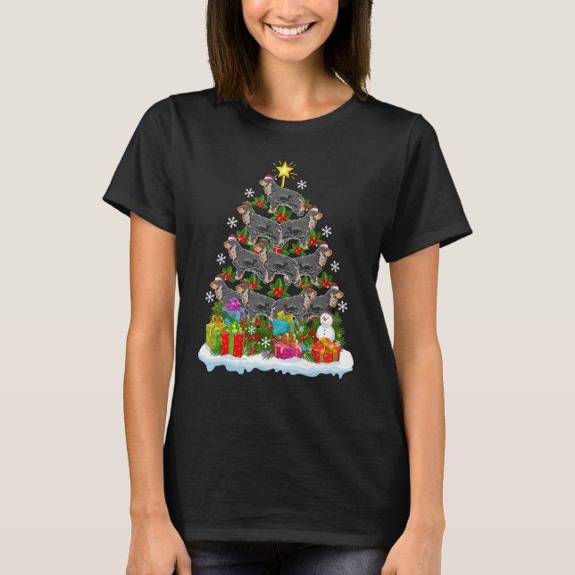 Xmas Holiday  English Cocker Spaniel Dog Christmas T-Shirt (Front)