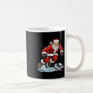 Xmas Holiday Fun Santa Playing Ice Hockey Christma Coffee Mug